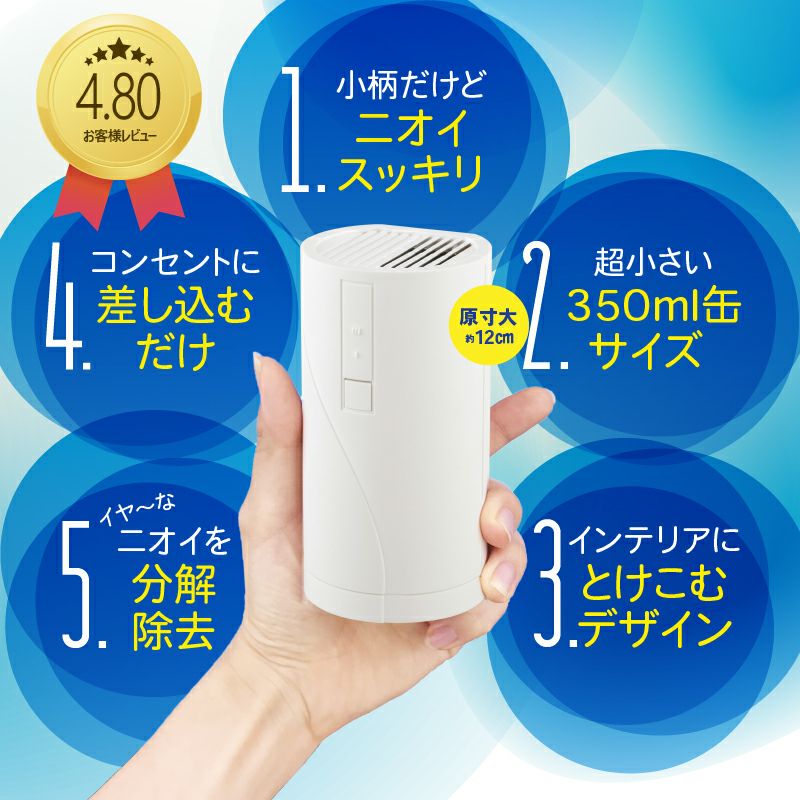 脱臭器ニオイヤー、小型脱臭器、臭い除去、消臭